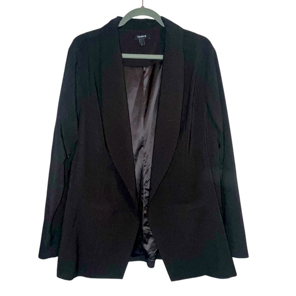 Torrid Blazer Open Front Black Suit Jacket Size 1X 14/16 - Picture 1 of 7